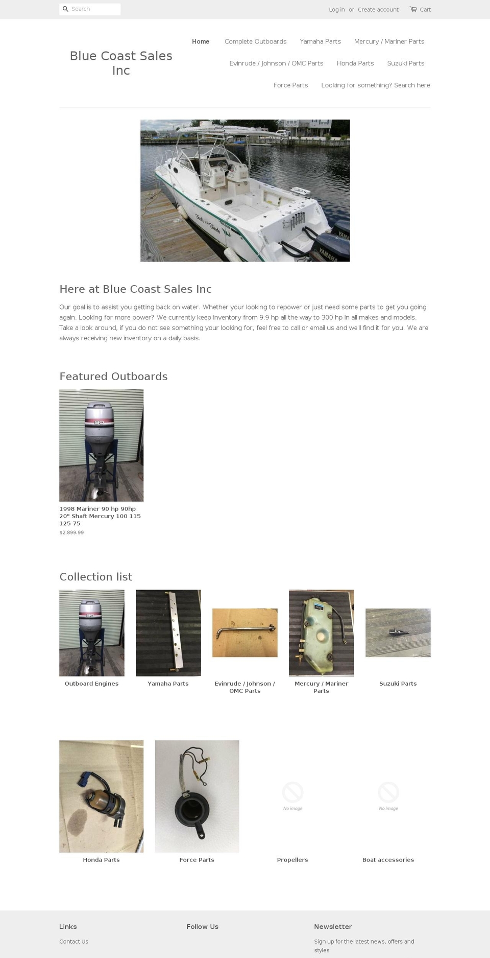 bluecoastsales.com shopify website screenshot