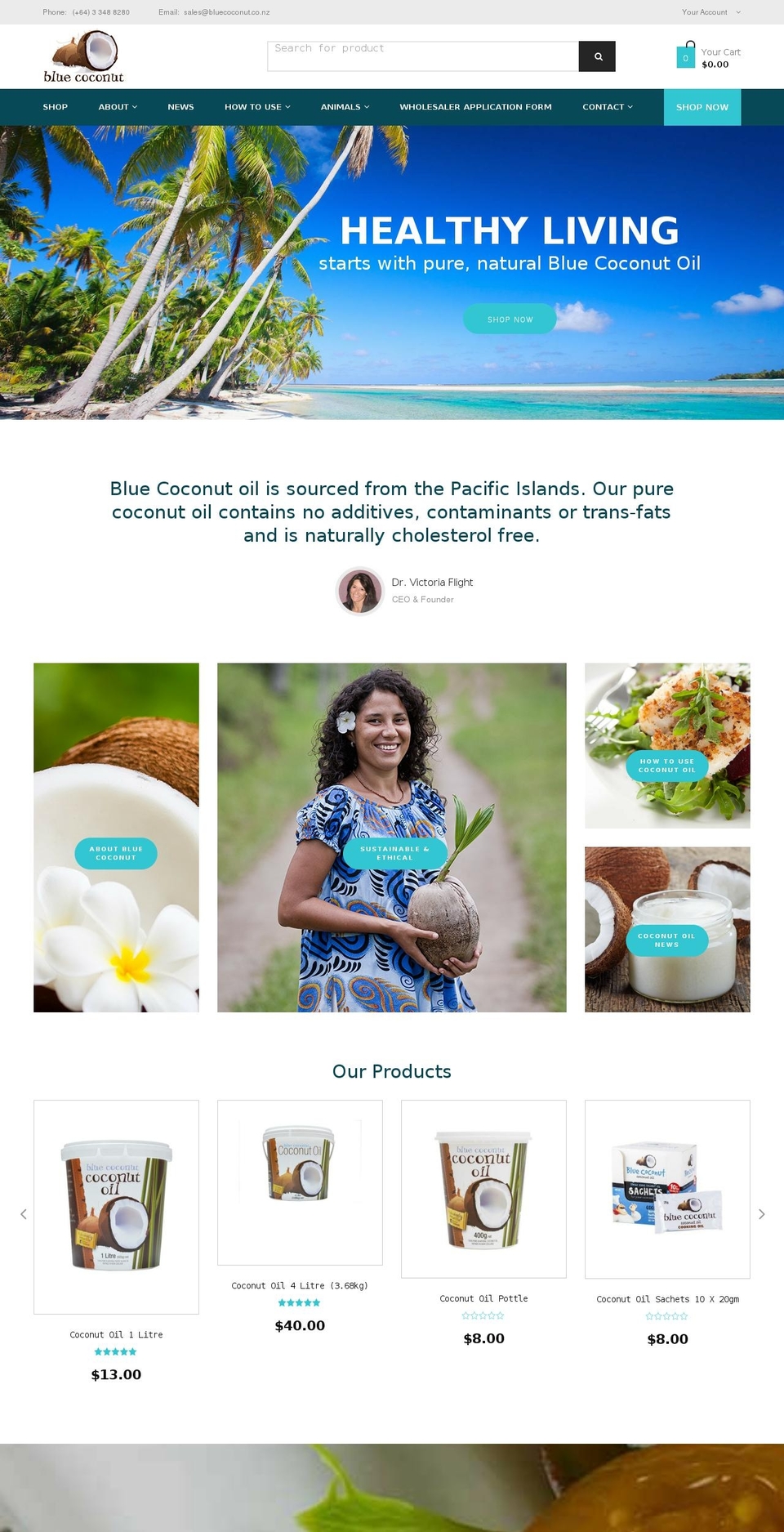 Sense Shopify theme site example bluecoconut.co.nz