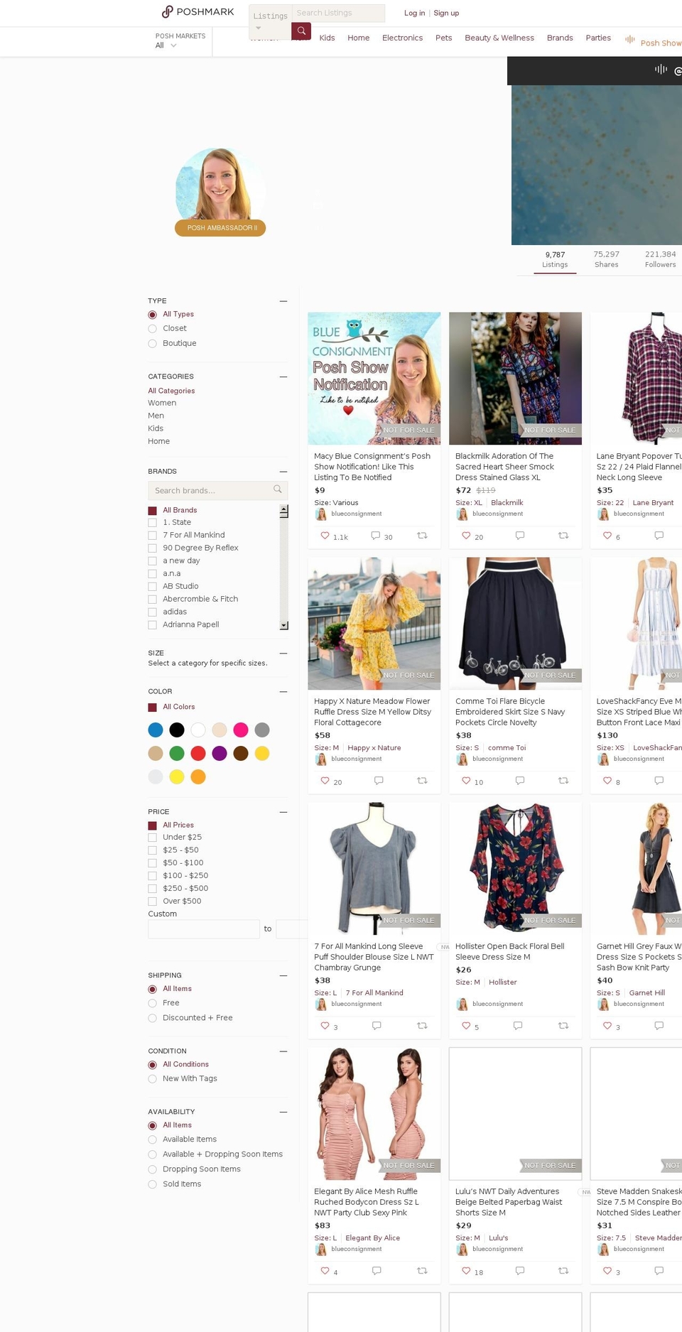 blueconsignment.com shopify website screenshot