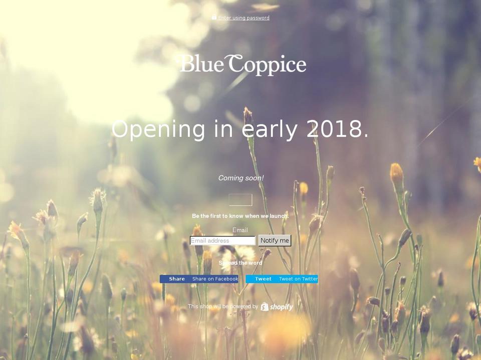 bluecoppice.com shopify website screenshot