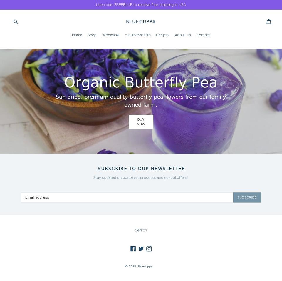 bluecuppa.com — Shopify storefront screenshot