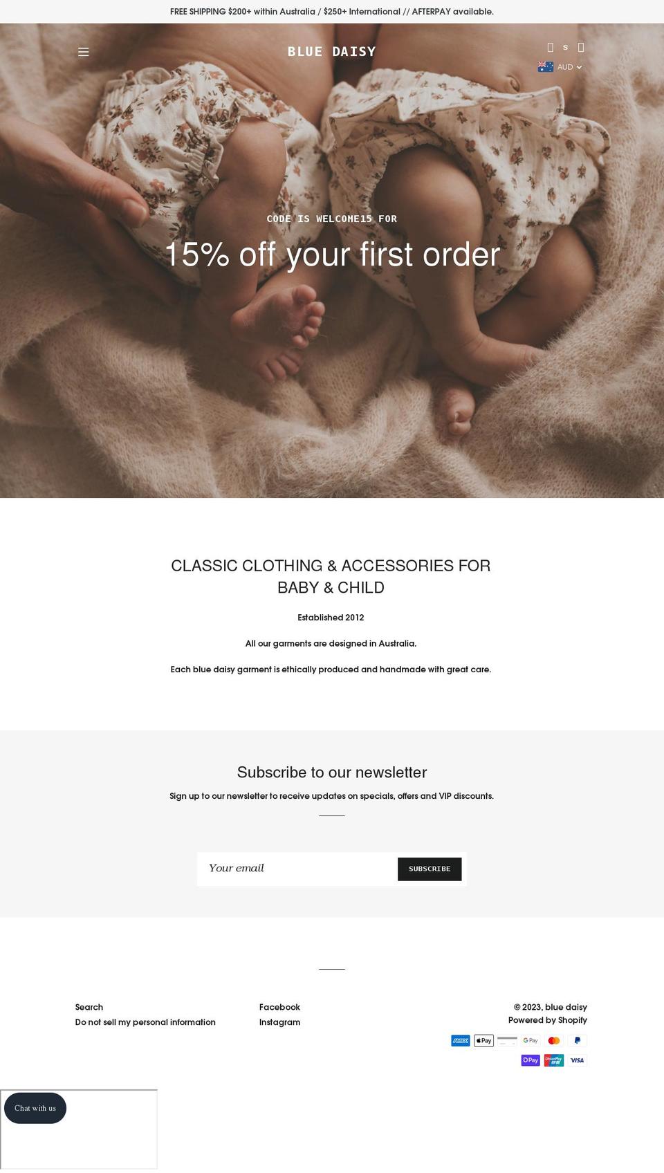 bluedaisywares.com shopify website screenshot