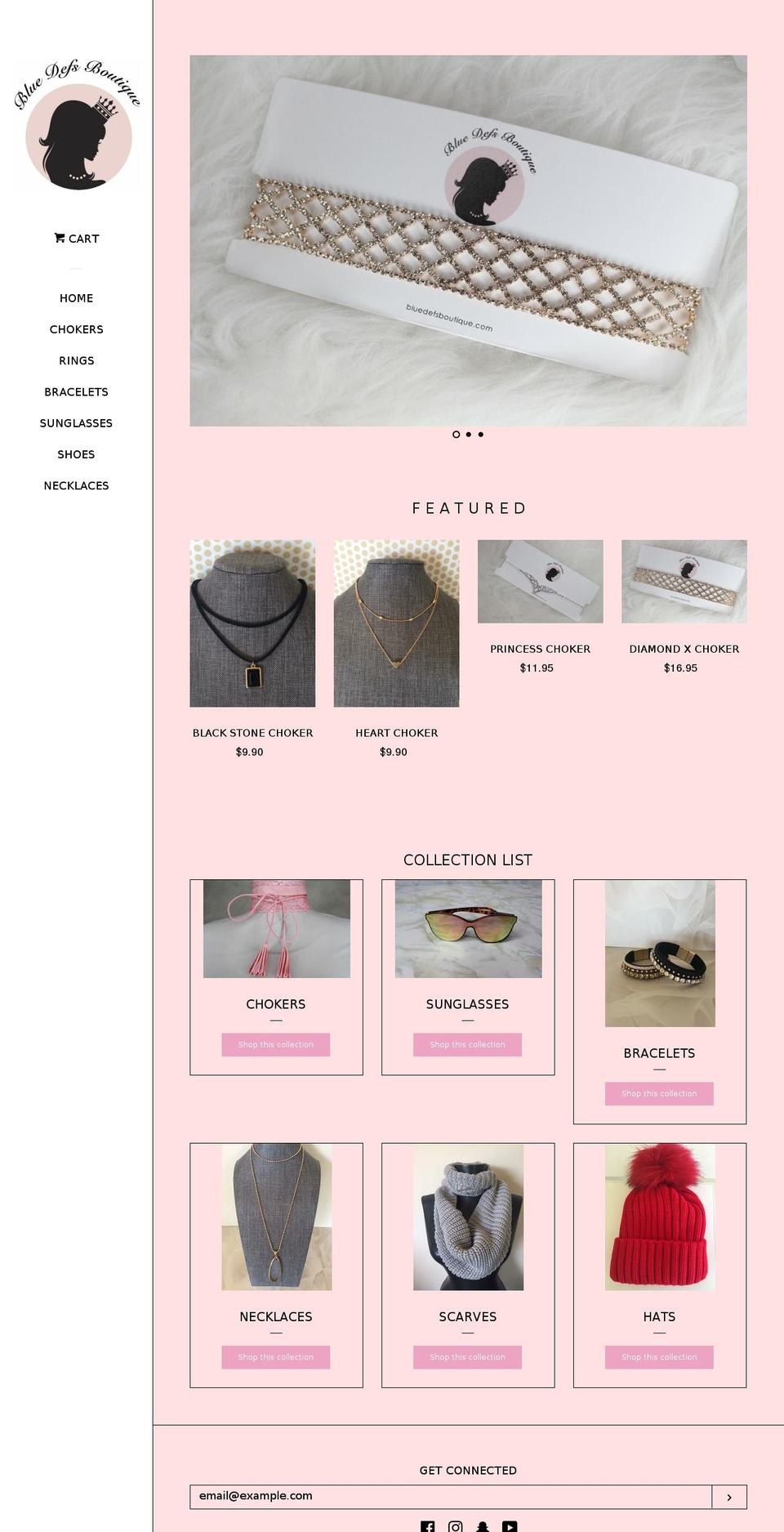 bluedefsboutique.com — Shopify storefront screenshot
