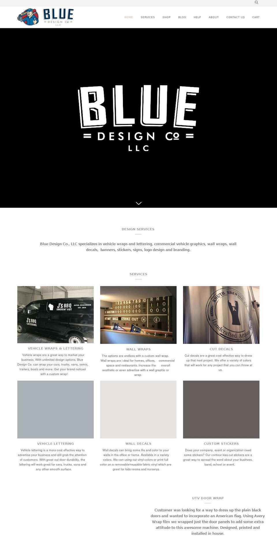bluedesigndecals.com — Shopify storefront screenshot
