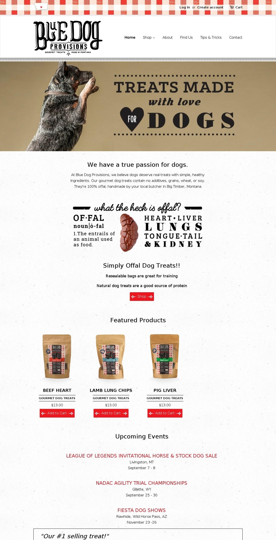 bluedogprovisions.com — Shopify storefront screenshot