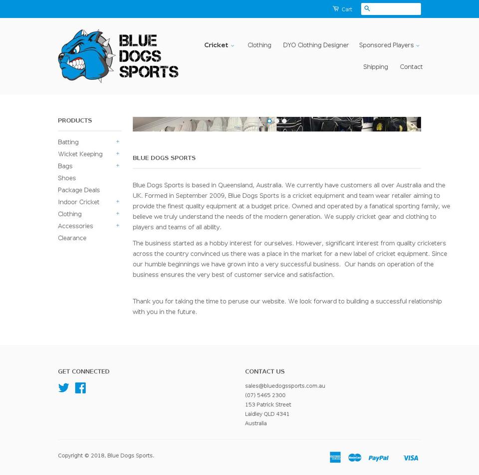 bluedogssports.com.au shopify website screenshot