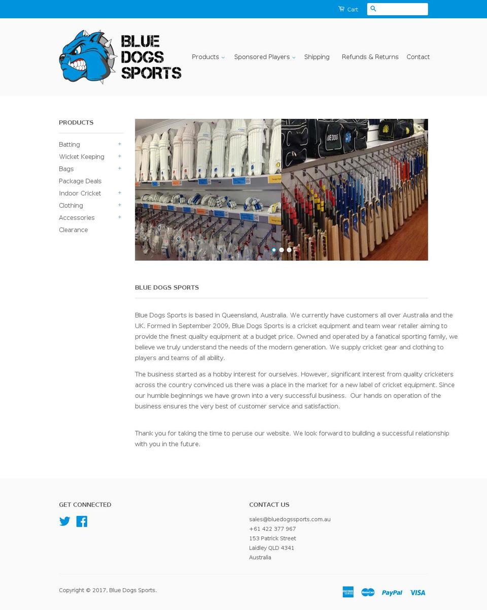 bluedogssports.com shopify website screenshot