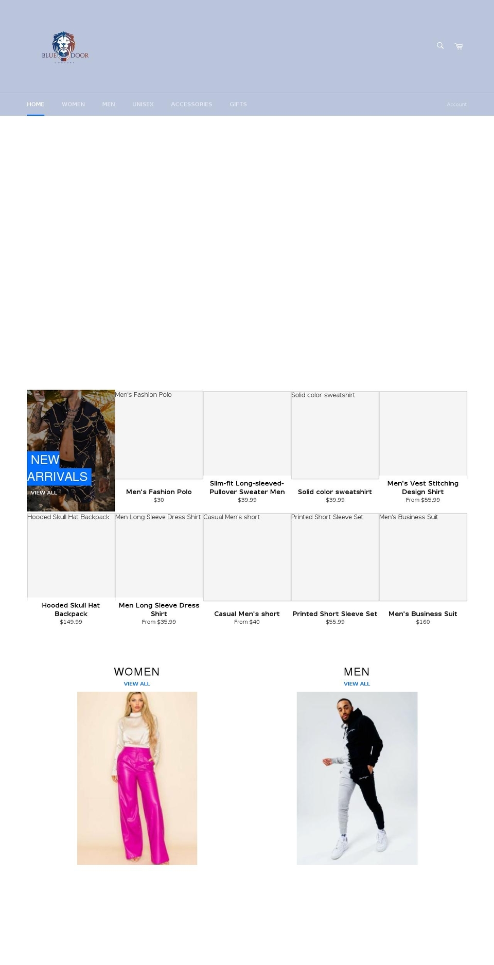 bluedoorcouture.com shopify website screenshot