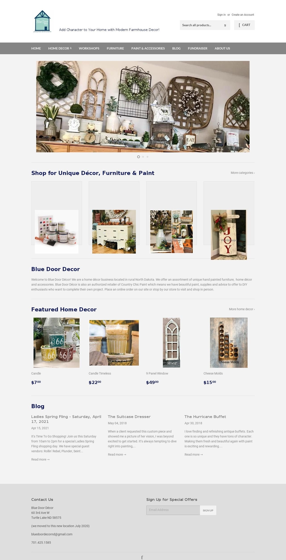 bluedoordecornd.com shopify website screenshot