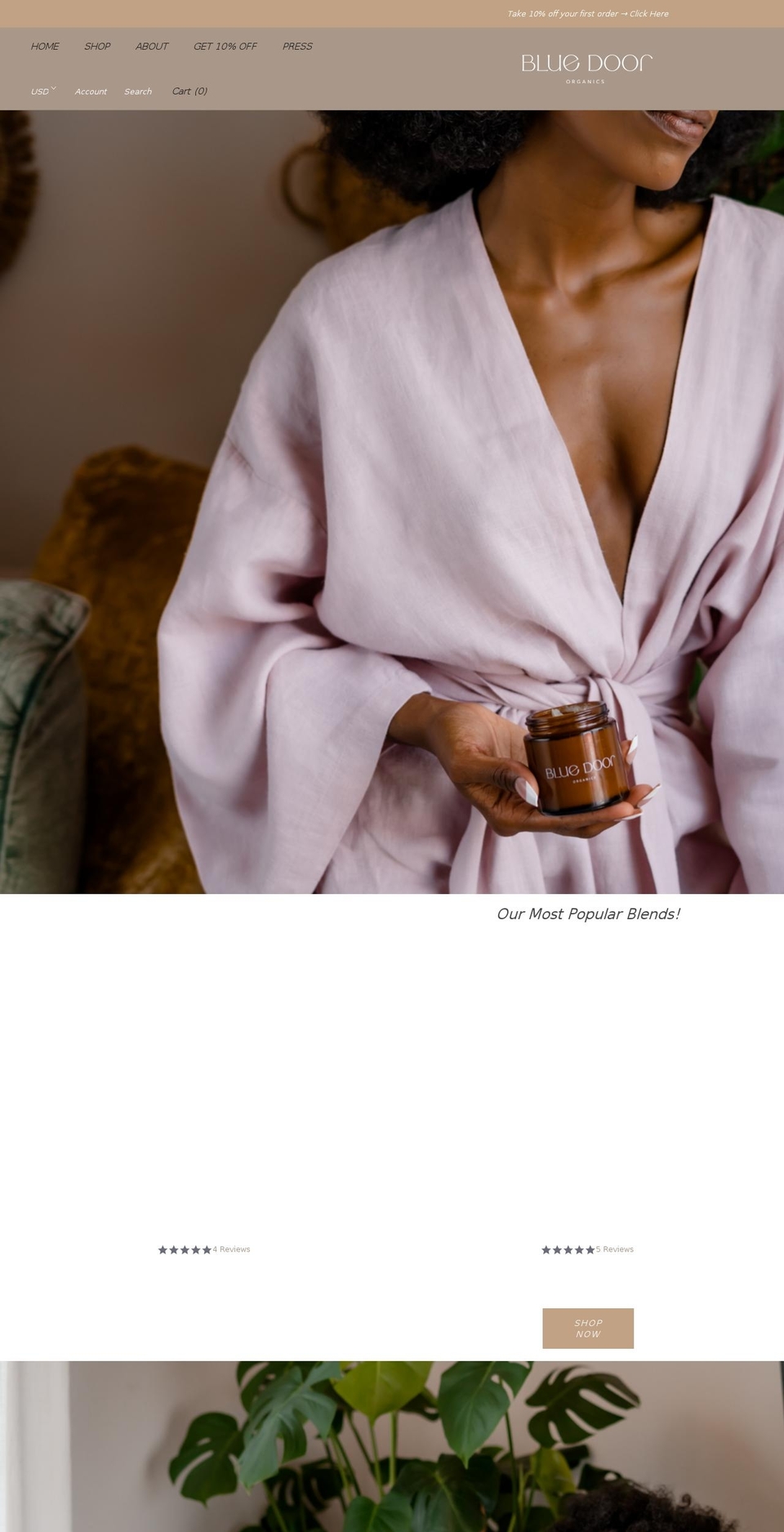 bluedoororganics.com — Shopify storefront screenshot