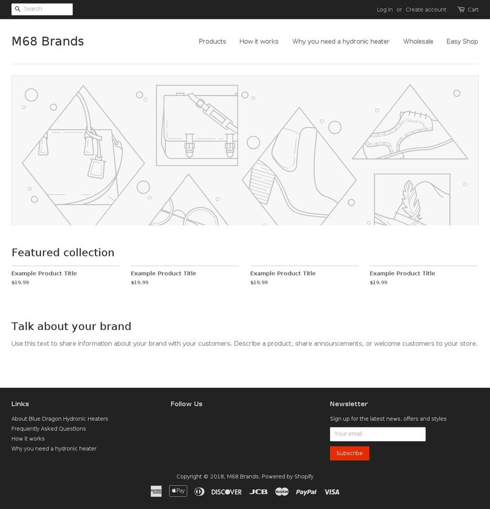 bluedragonhydronicheaters.com — Shopify storefront screenshot