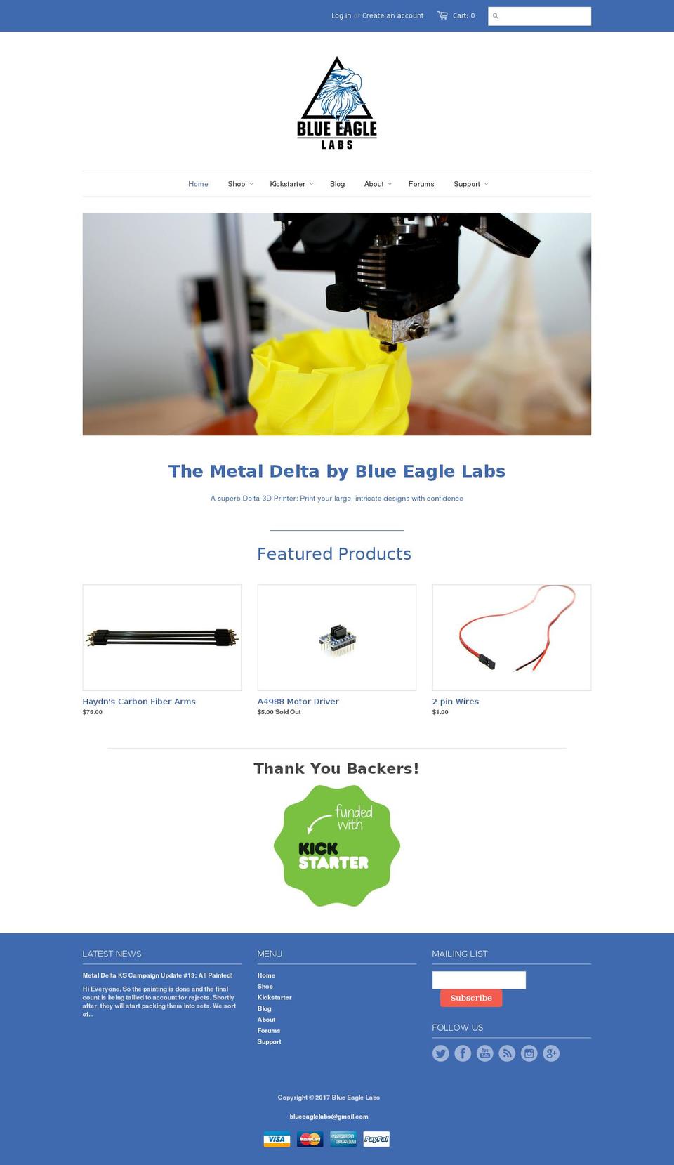 blueeaglelabs.com shopify website screenshot