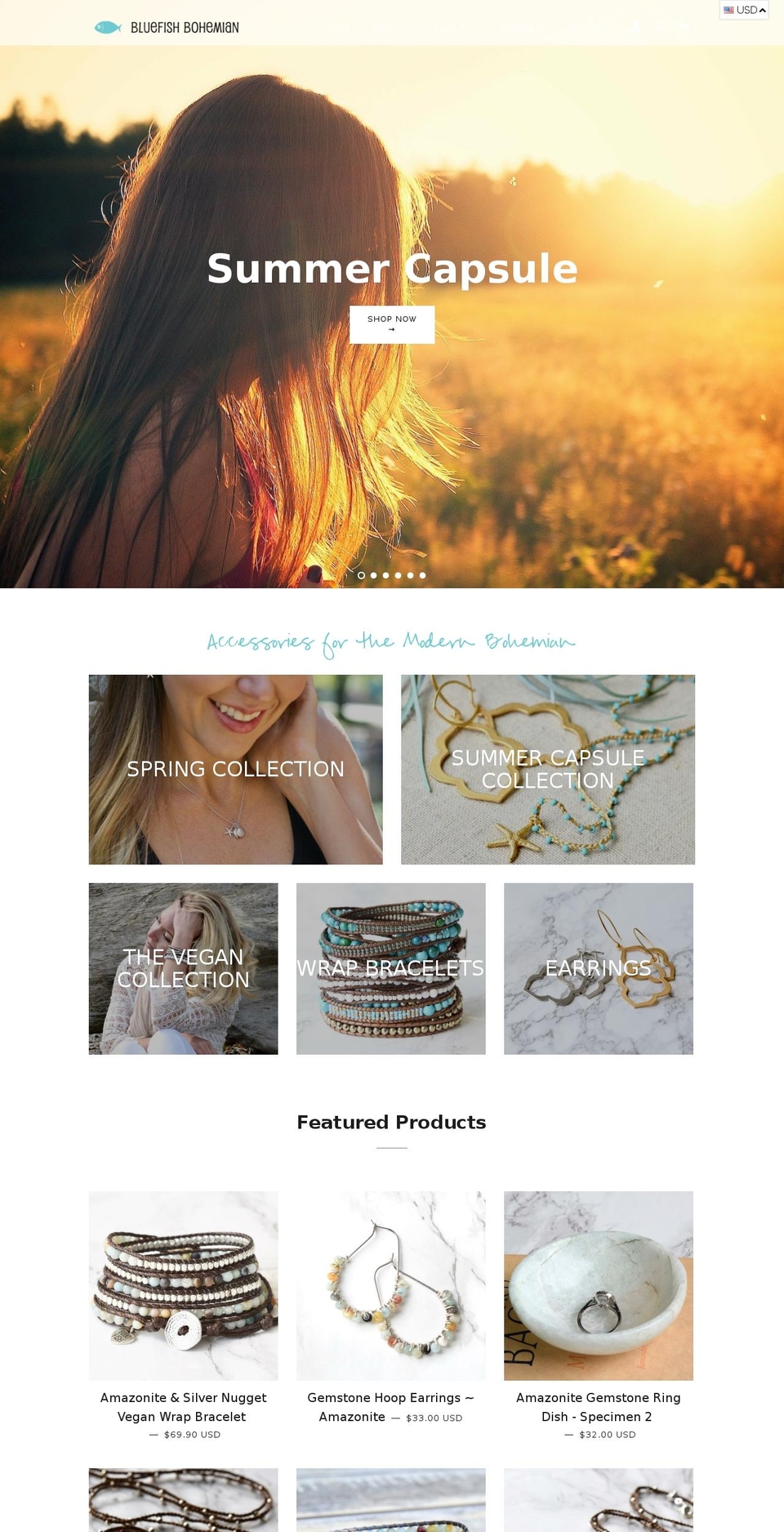 bluefishbohemian.com — Shopify storefront screenshot