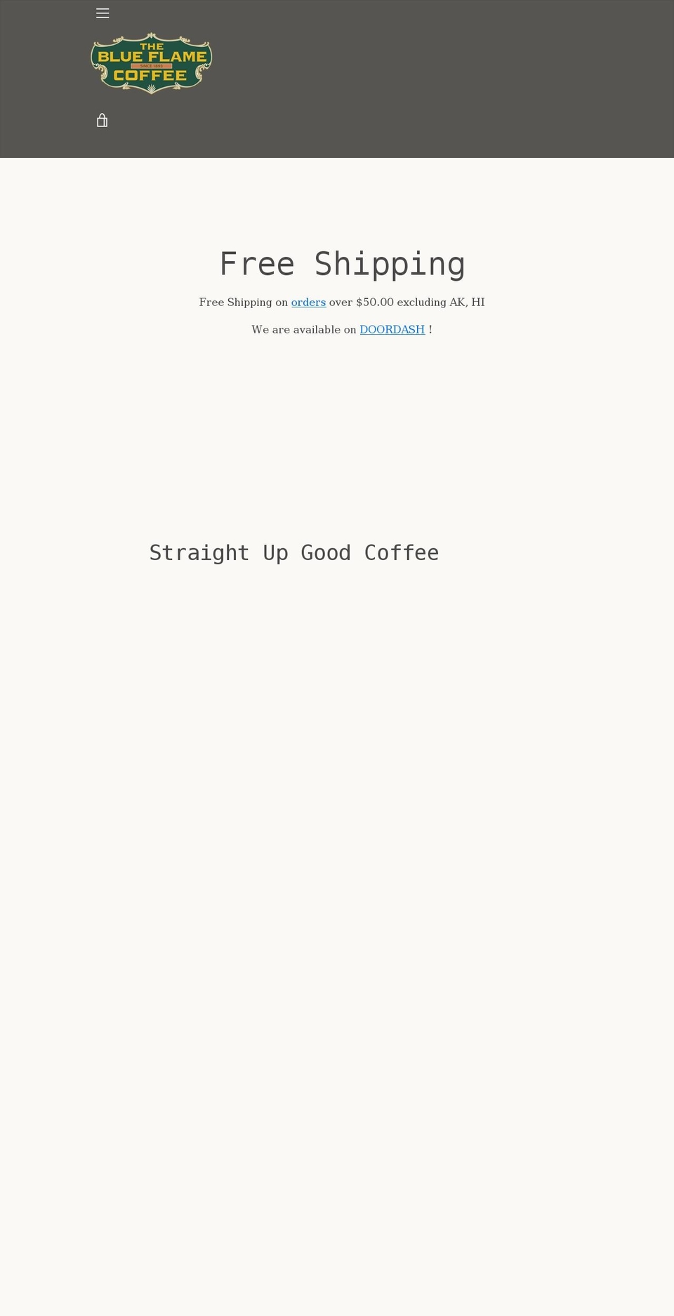 blueflamecoffee.com shopify website screenshot