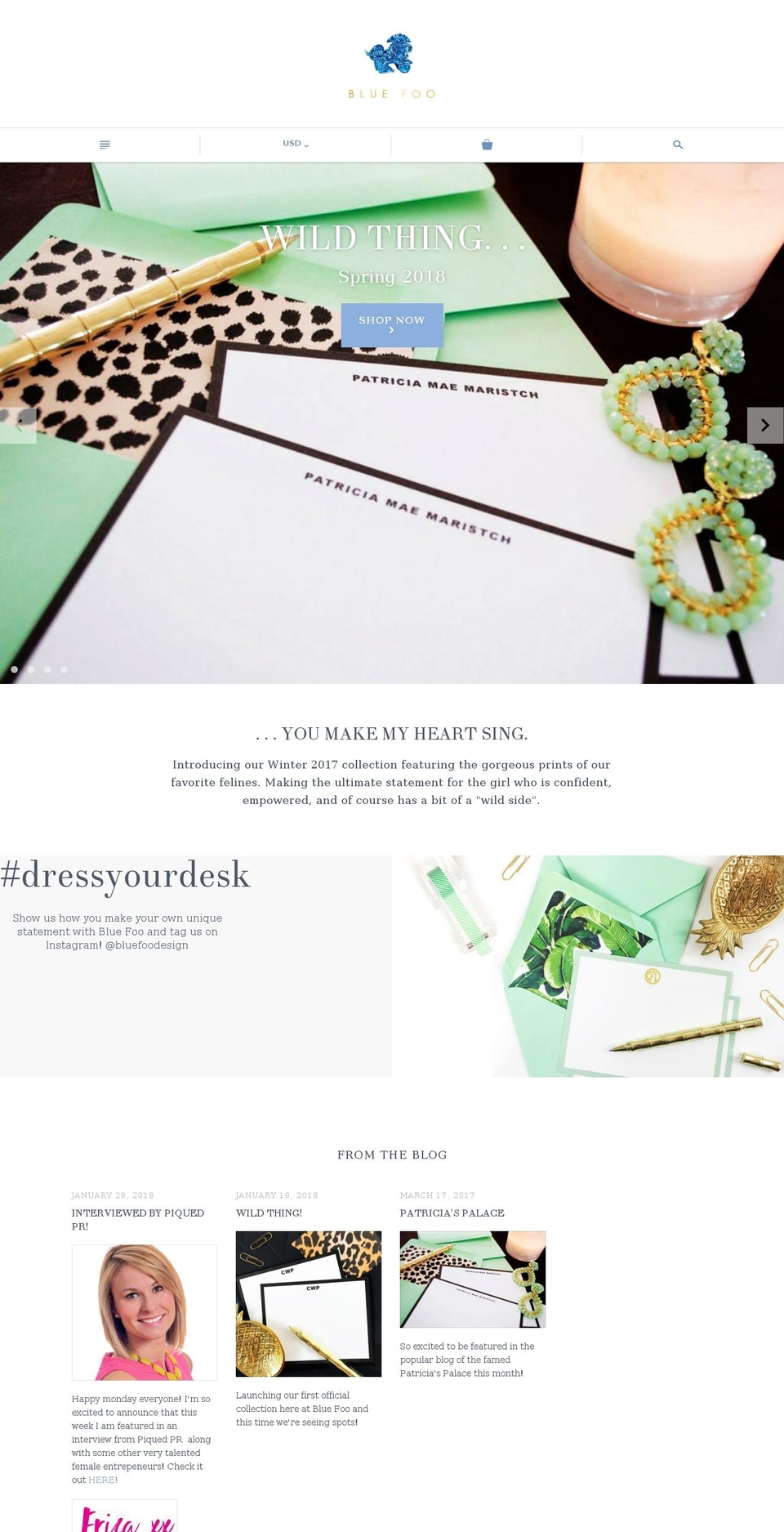 bluefoodesign.com — Shopify storefront screenshot
