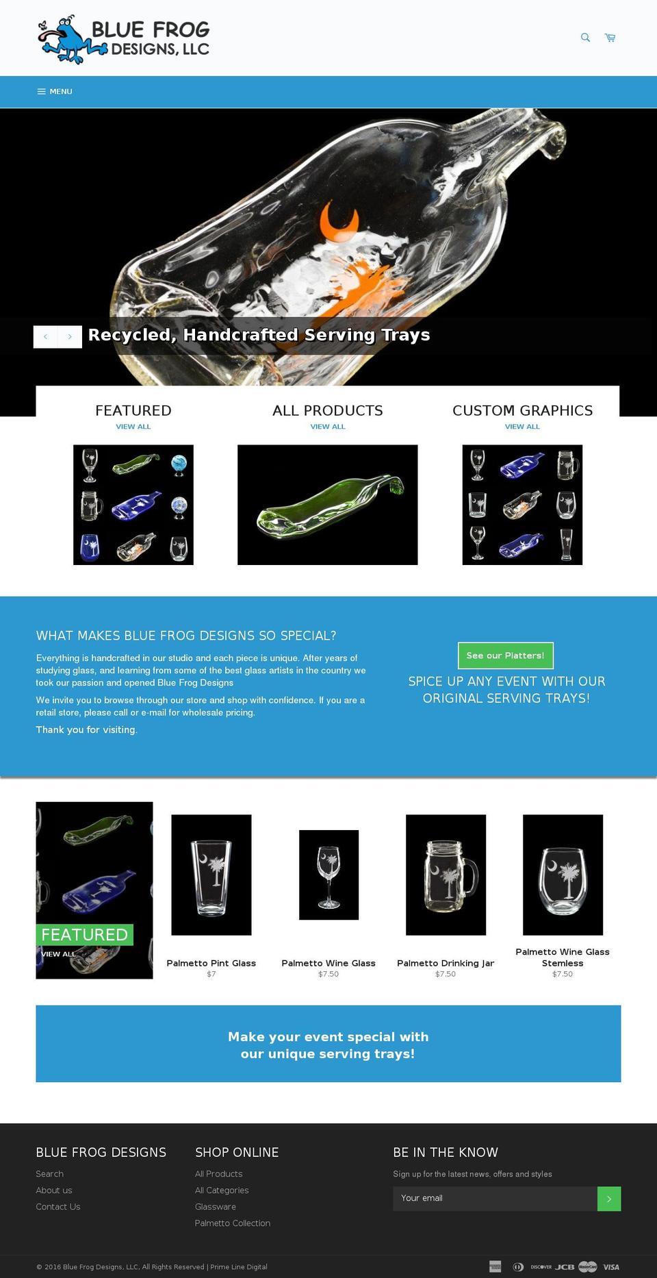 bluefrogdesignsllc.com shopify website screenshot