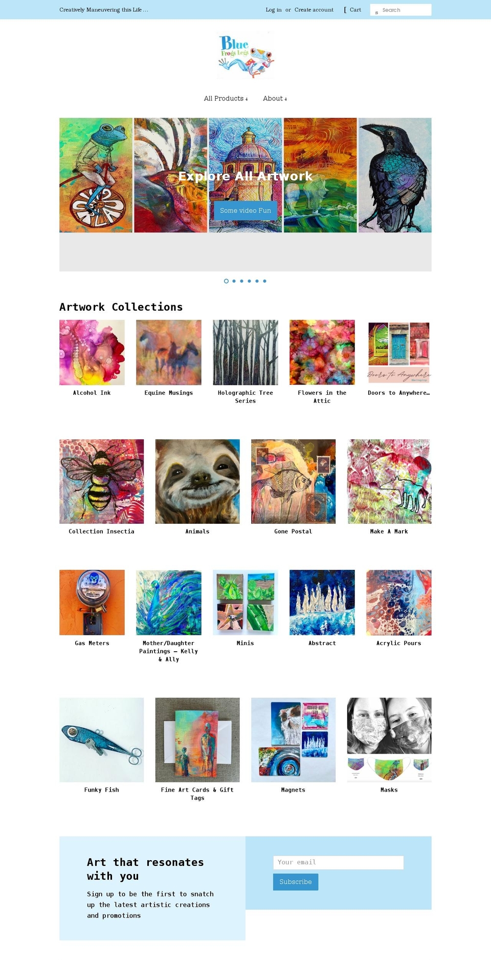 bluefrogslegs.com shopify website screenshot