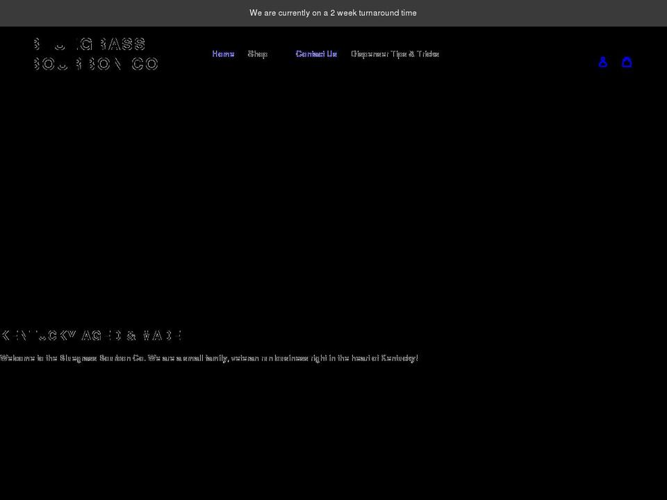 bluegrassbourbonco.com shopify website screenshot