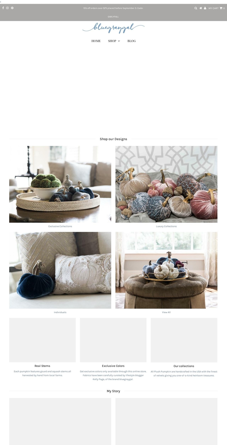 bluegraygalshop.com — Shopify storefront screenshot