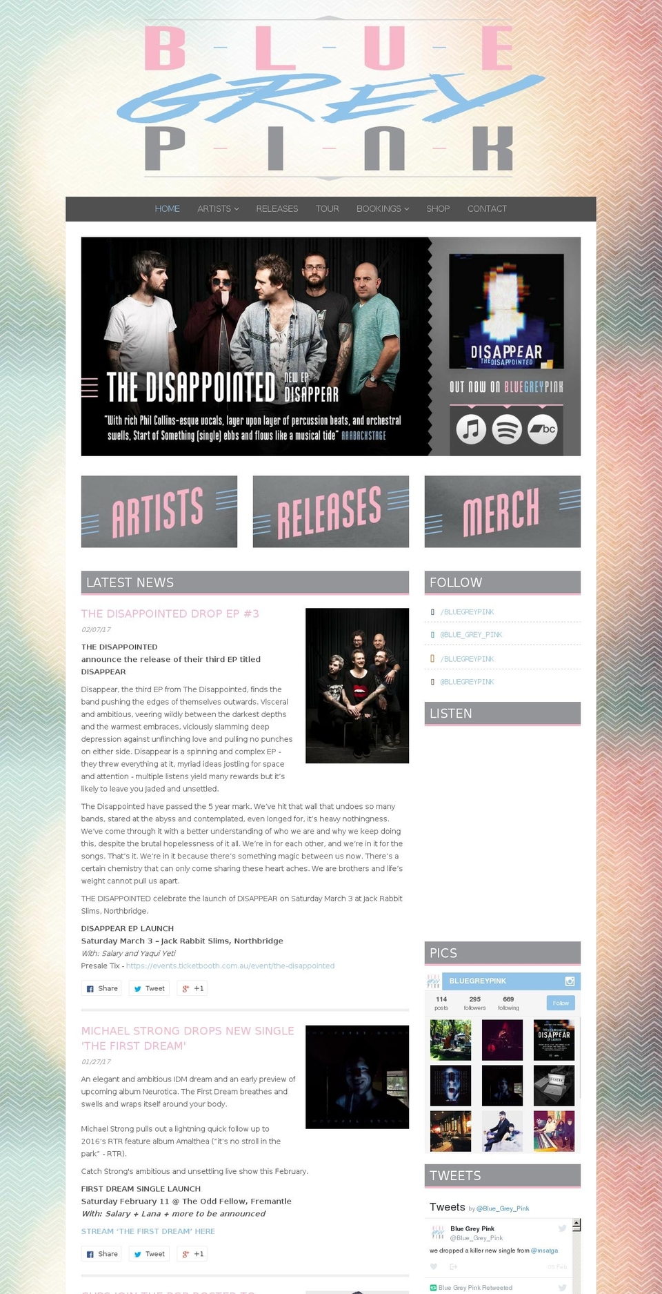 bluegreypink.com shopify website screenshot