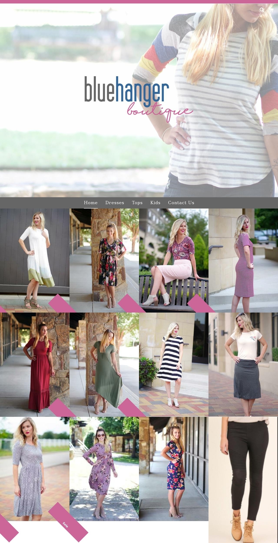 bluehangerboutique.com — Shopify storefront screenshot