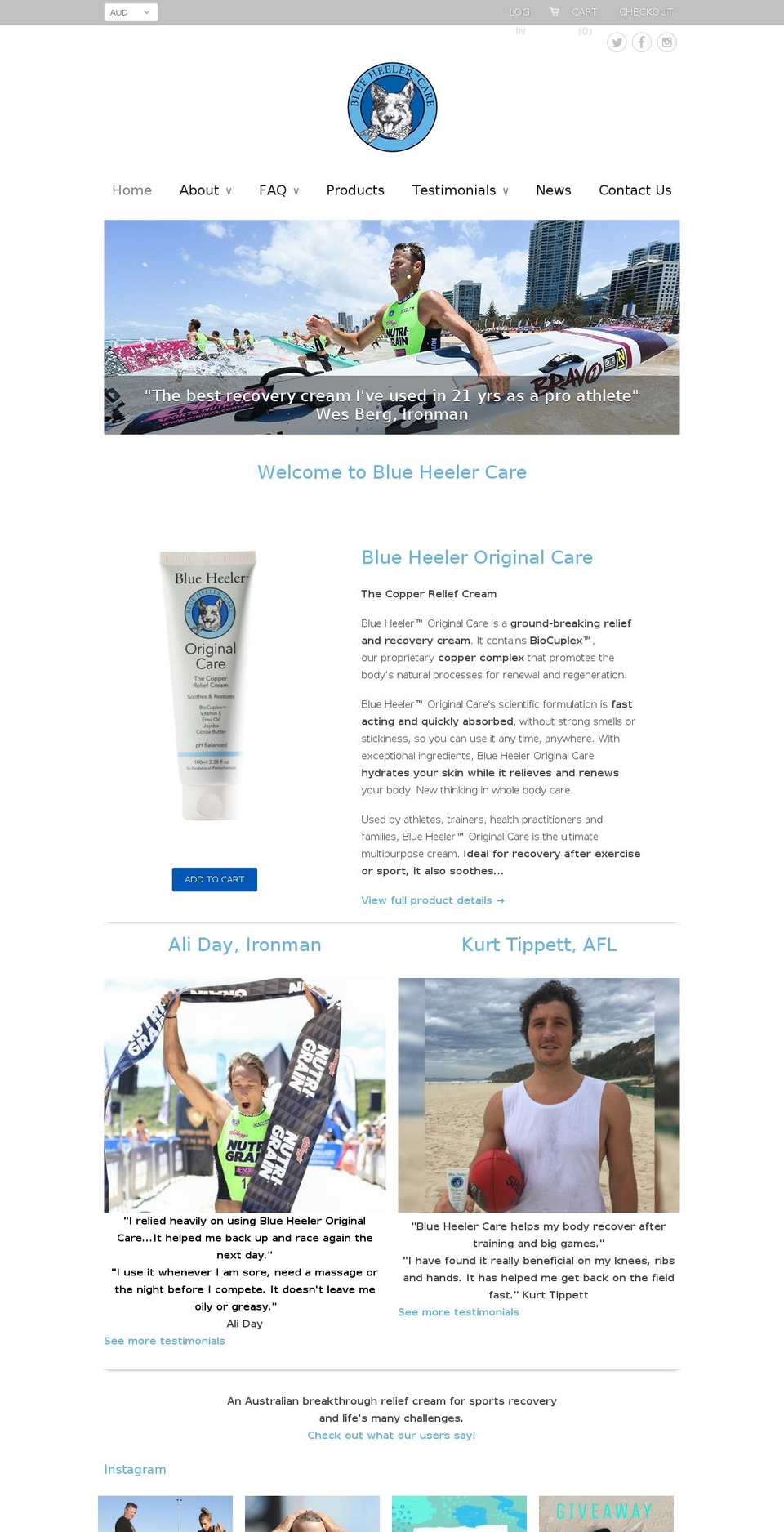 blueheelercare.com shopify website screenshot