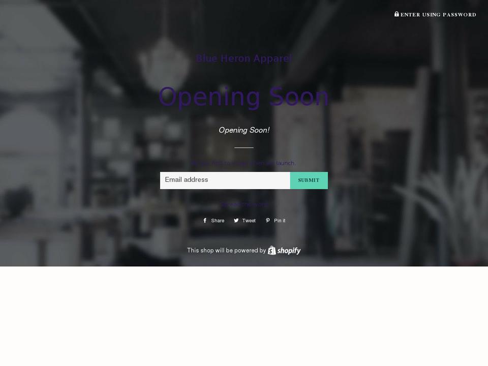 blueheronapparel.com — Shopify storefront screenshot