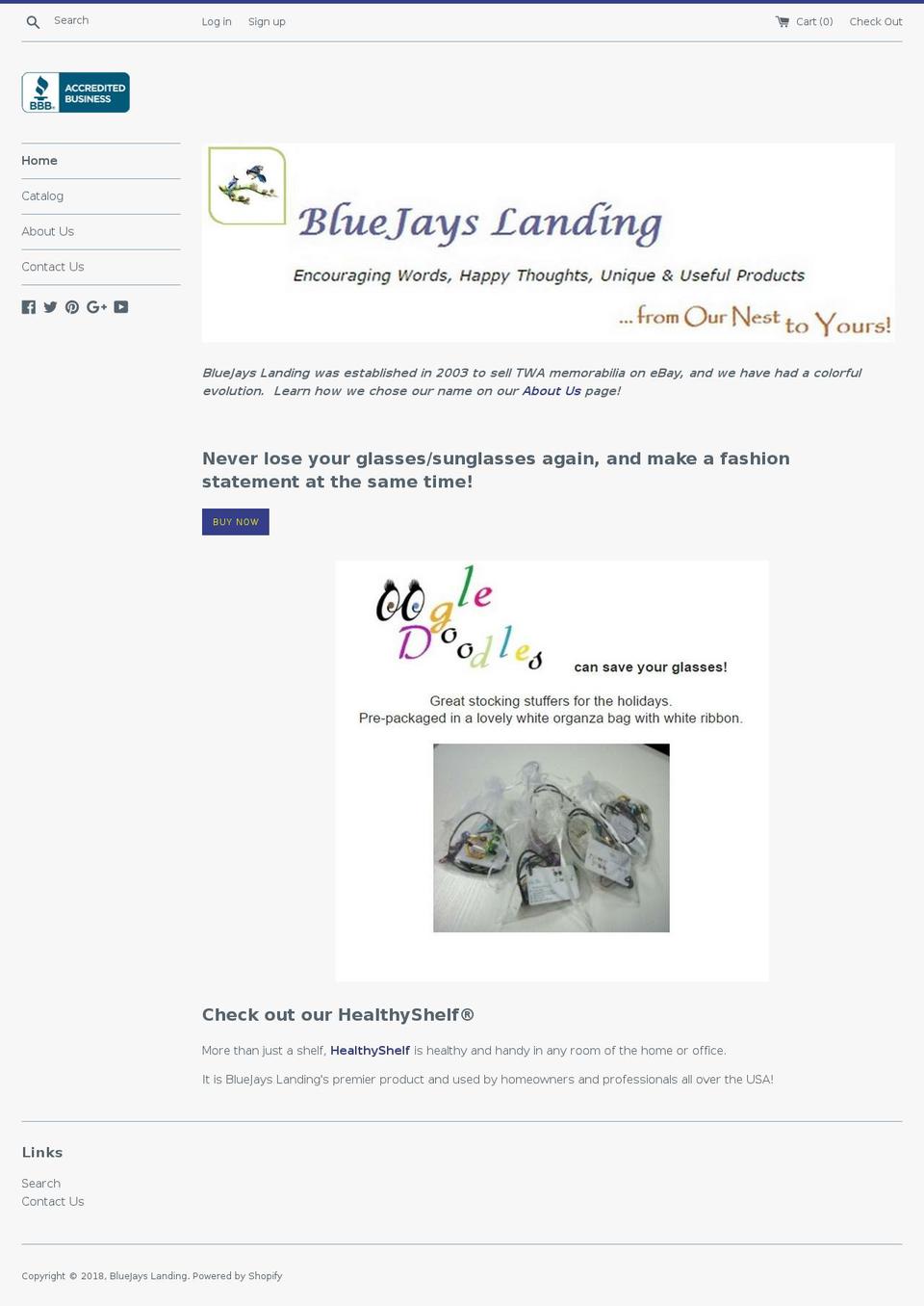 bluejayslanding.com — Shopify storefront screenshot