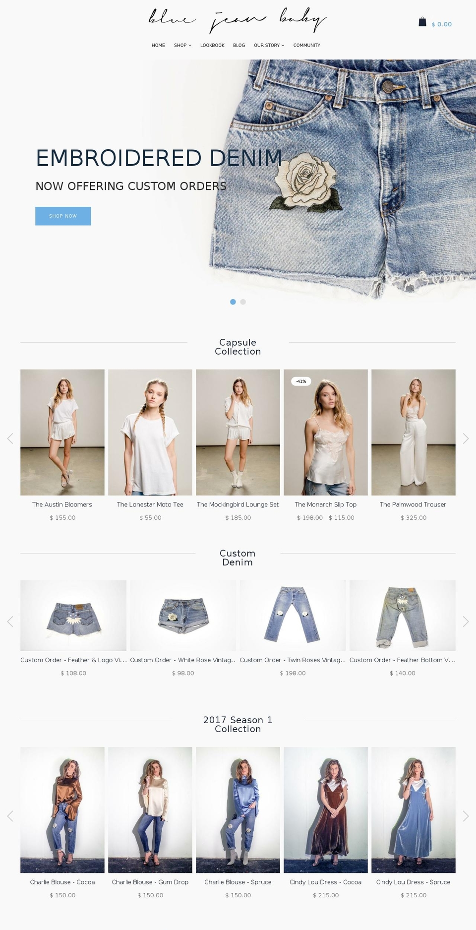 bluejeanbaby.com shopify website screenshot