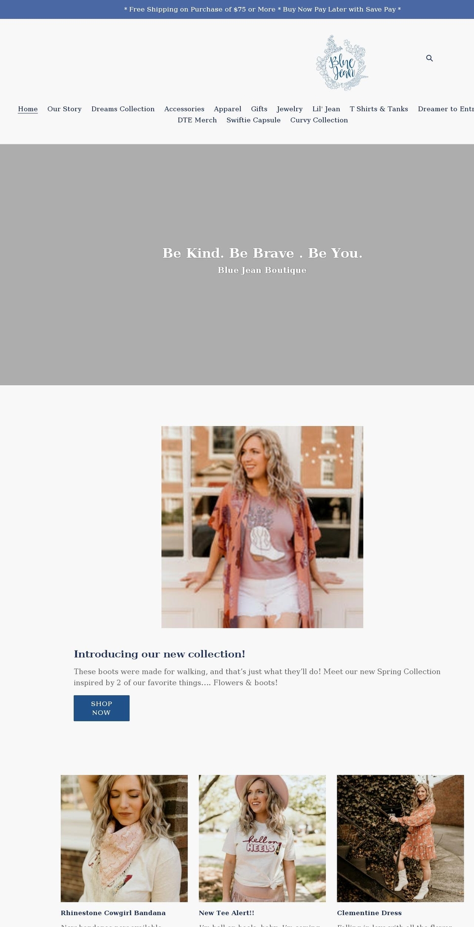 bluejeanboutiquenc.com shopify website screenshot