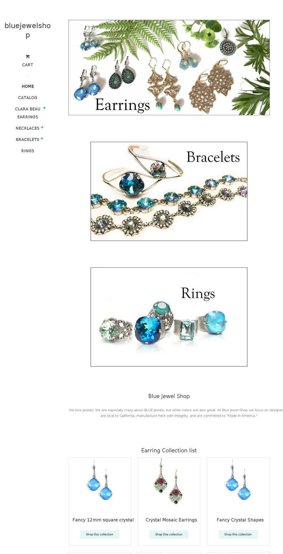 bluejewelshop.com — Shopify storefront screenshot