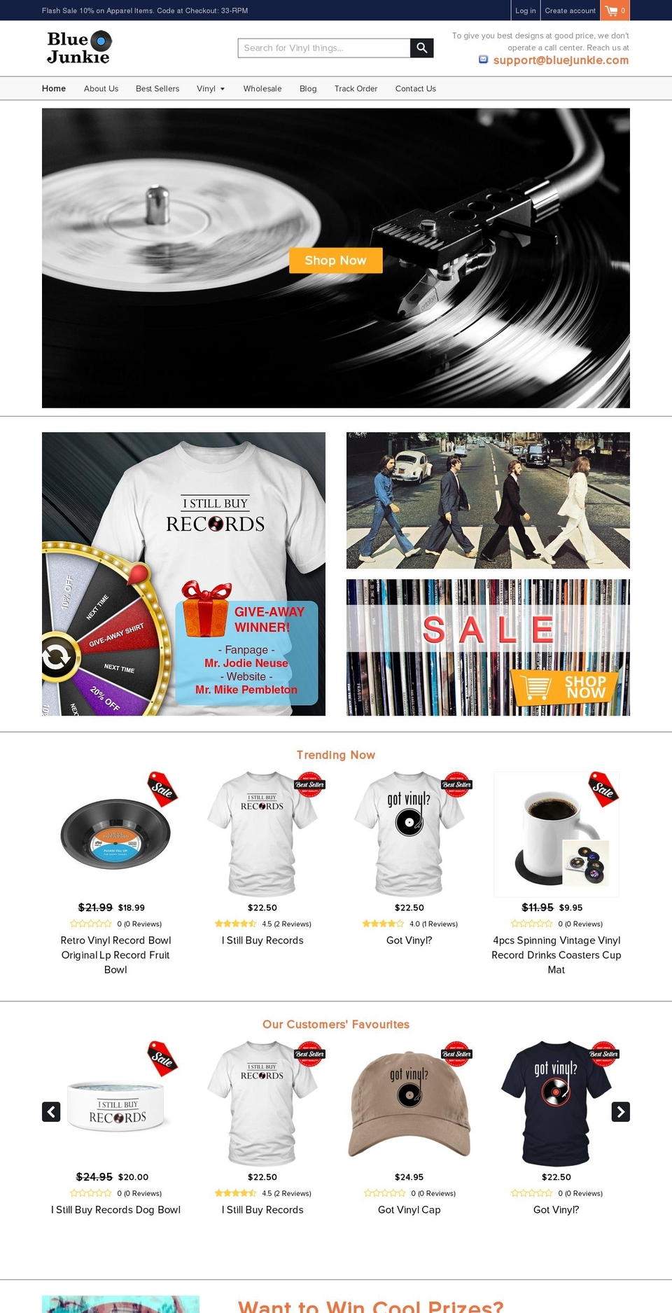 bluejunkie.com — Shopify storefront screenshot