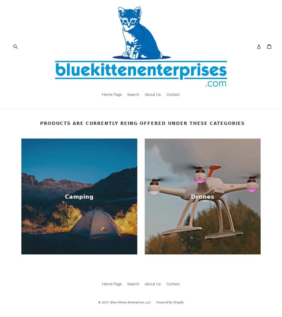 bluekittenenterprises.com shopify website screenshot