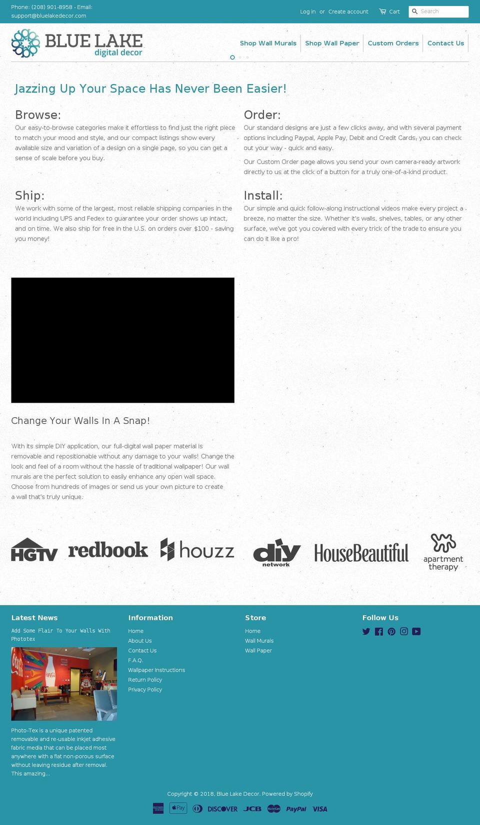 bluelakedecor.com — Shopify storefront screenshot