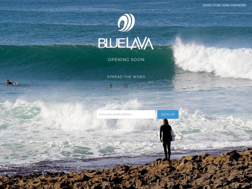 bluelavaclothing.com — Shopify storefront screenshot