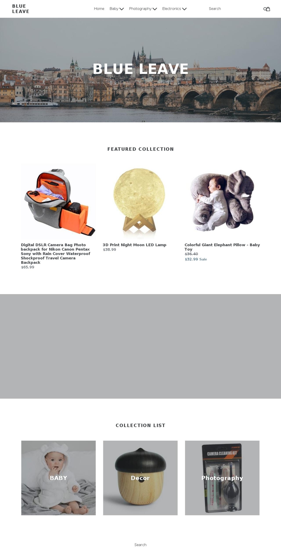 blueleave.com — Shopify storefront screenshot