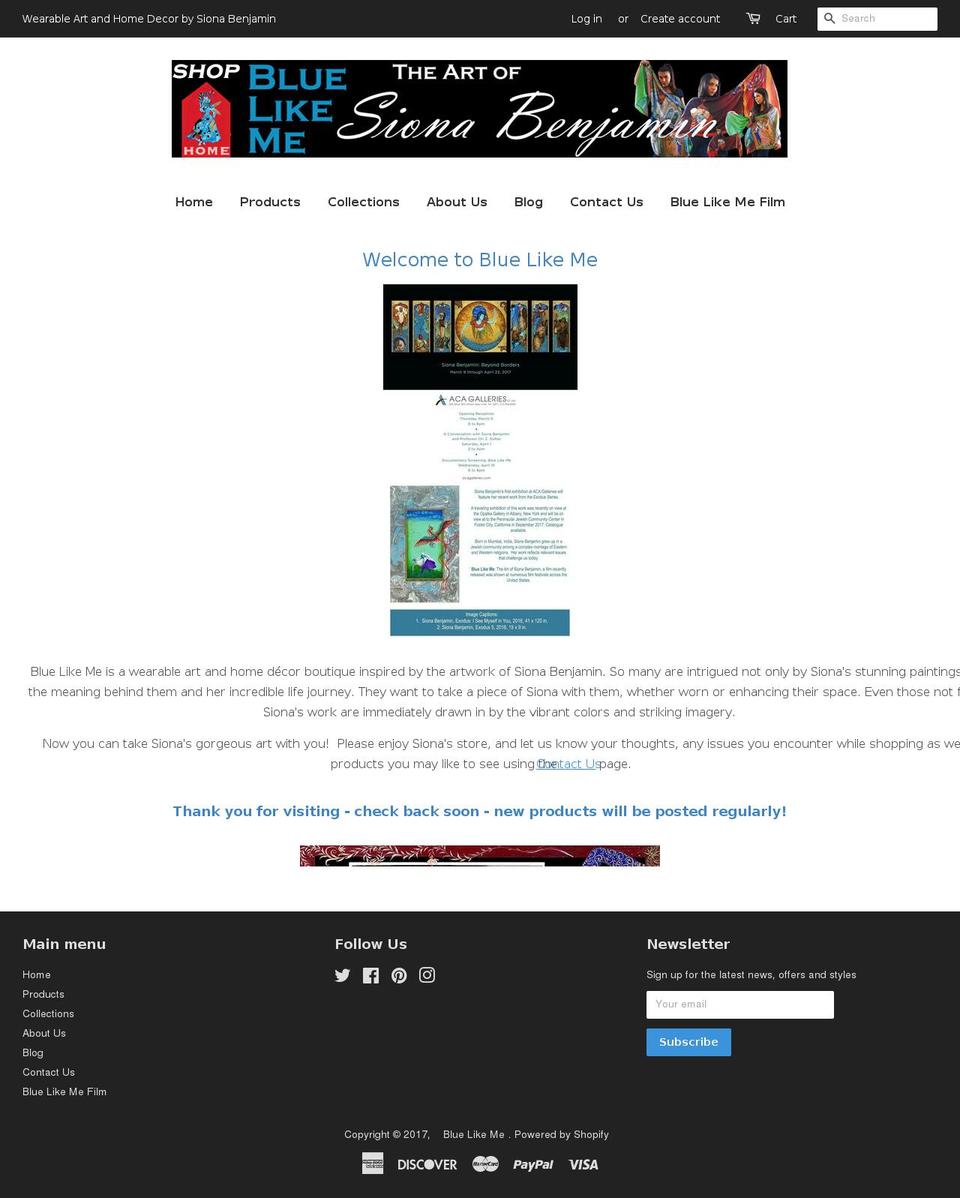 bluelikeme.com shopify website screenshot