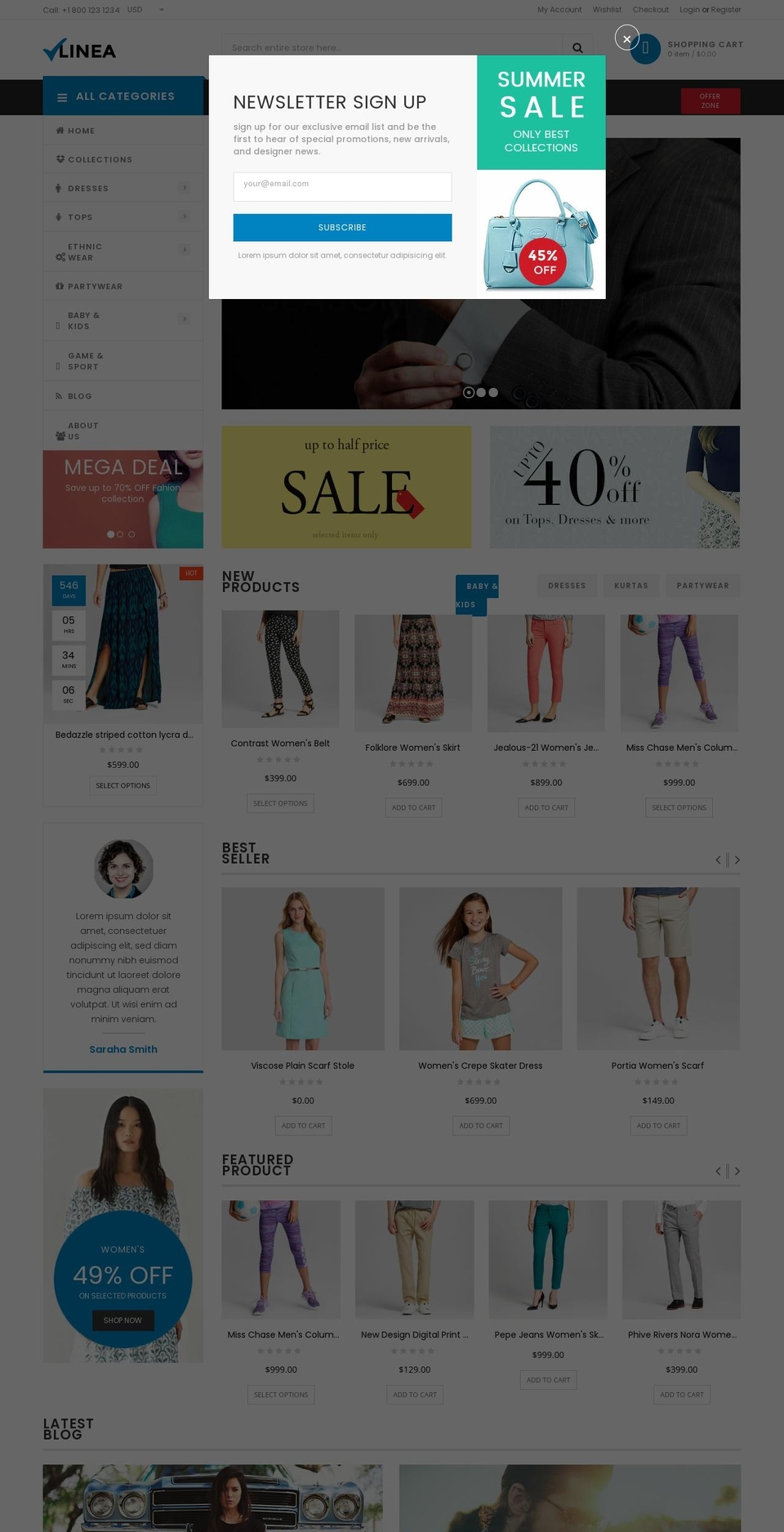 bluelinea-01.myshopify.com shopify website screenshot