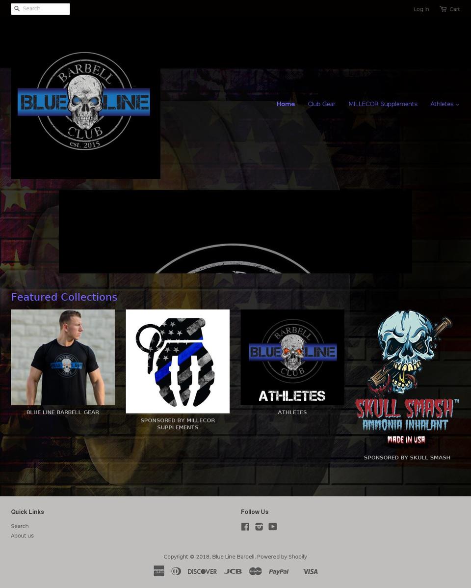 bluelinebarbell.com — Shopify storefront screenshot