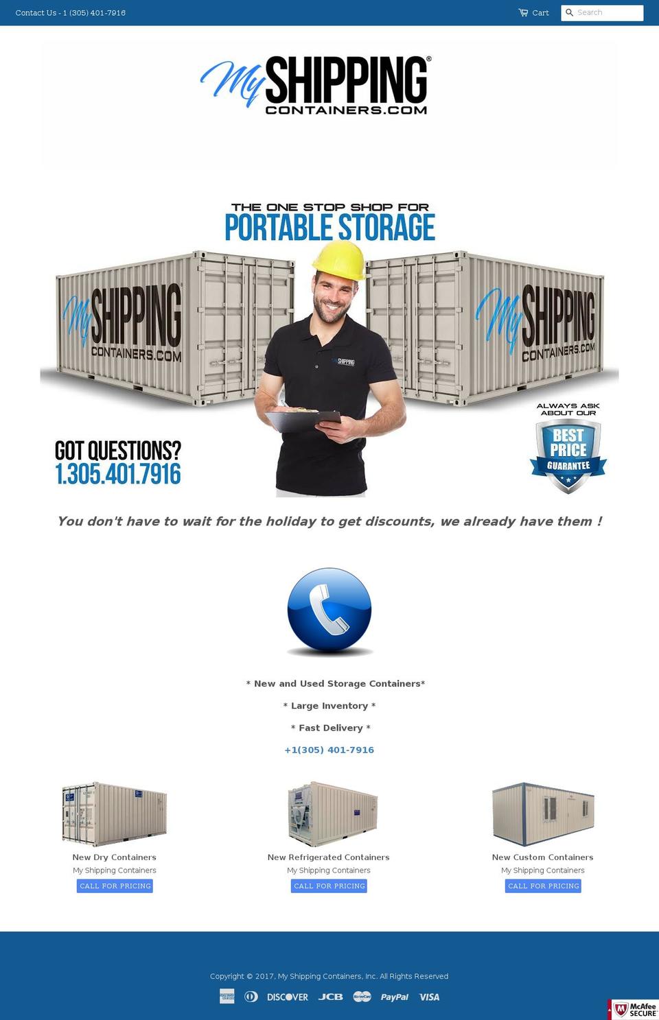 bluelinecontainer.com shopify website screenshot