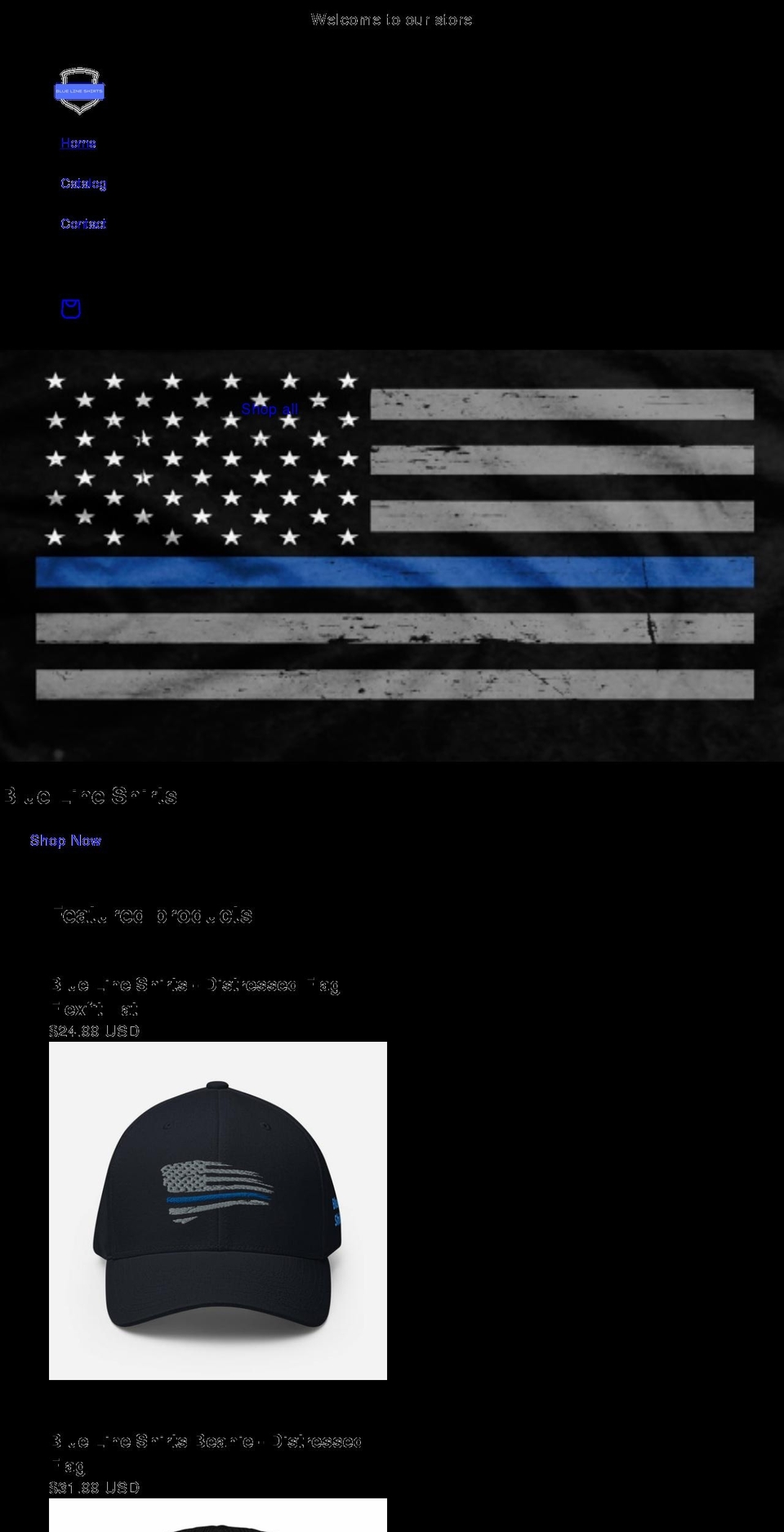bluelineshirts.com shopify website screenshot