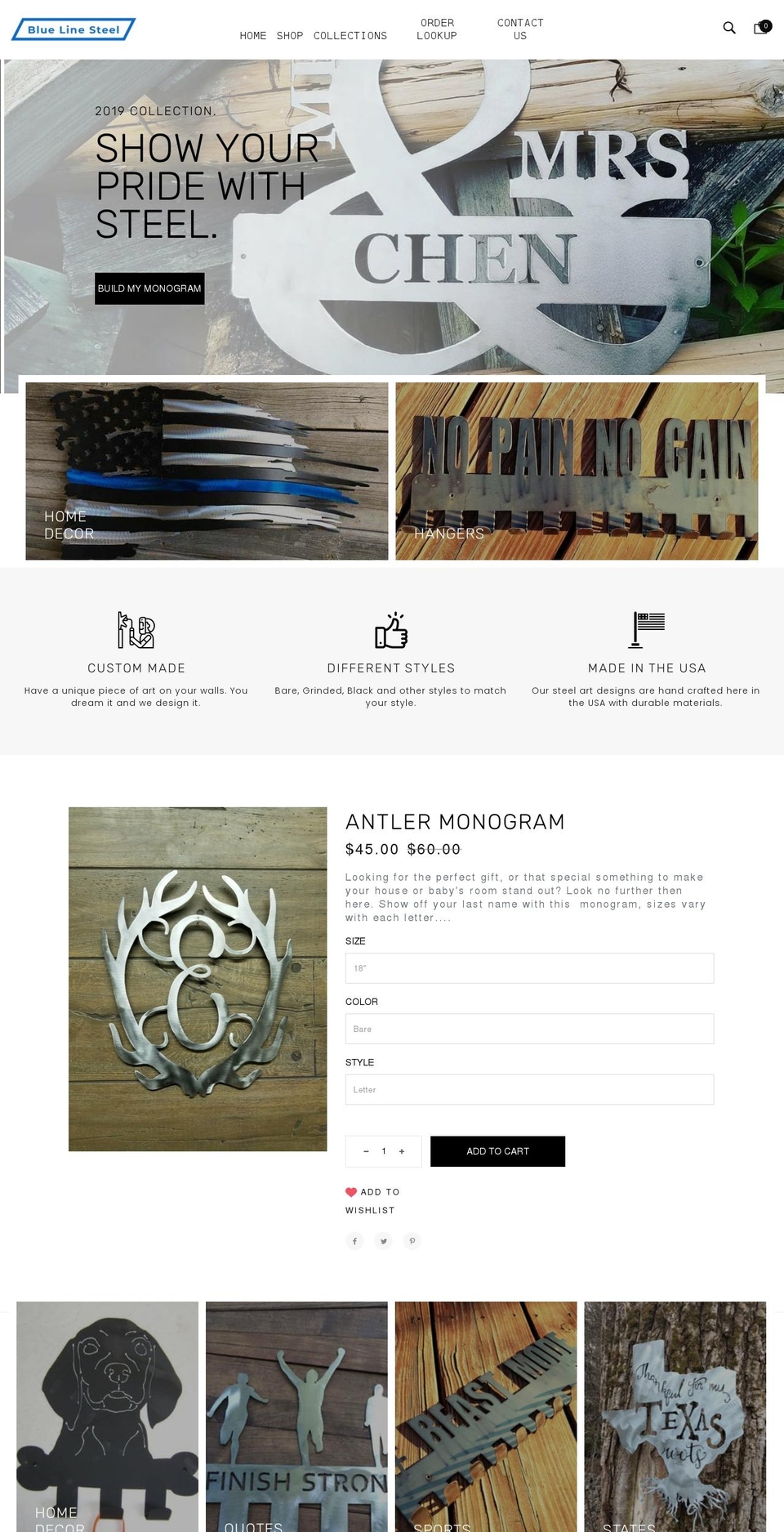 bluelinesteelusa.com — Shopify storefront screenshot
