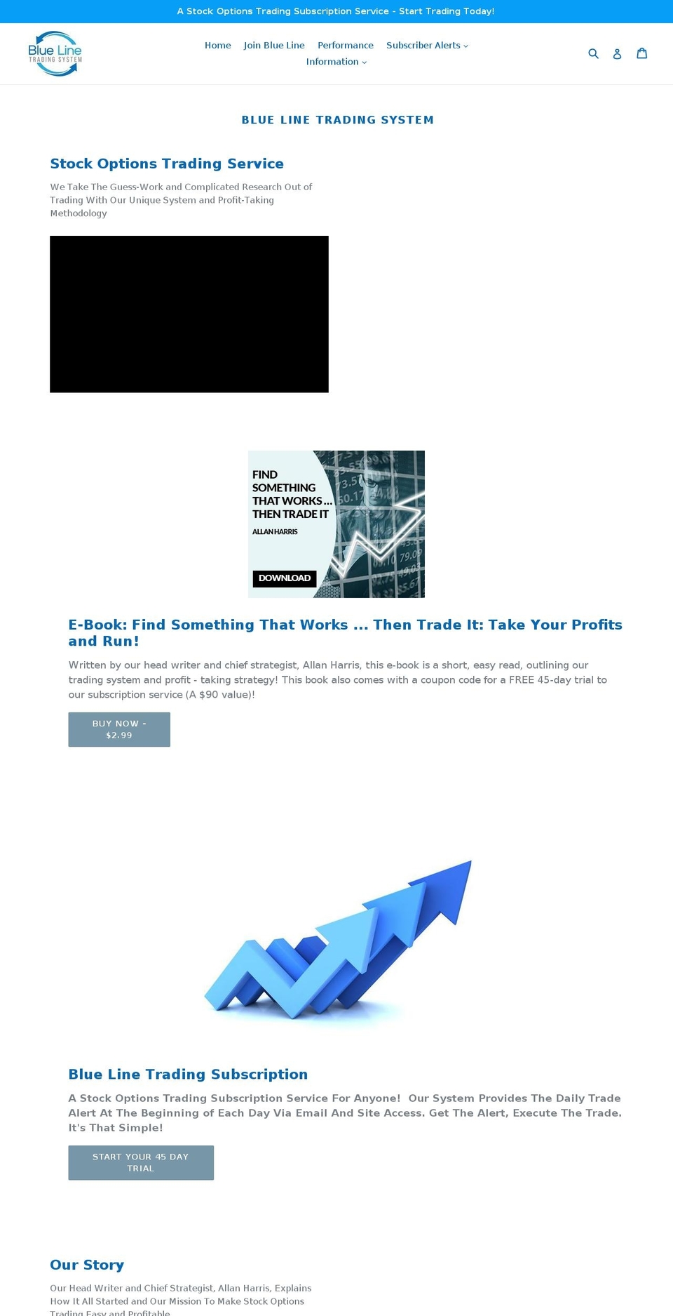 bluelinetradingsystem.com — Shopify storefront screenshot