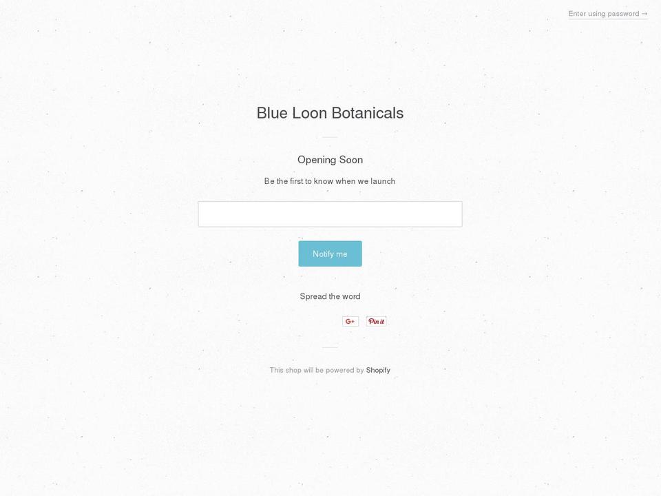 blueloonbotanicals.net shopify website screenshot