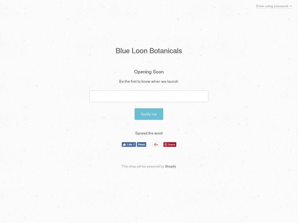 blueloonbotanicals.org shopify website screenshot