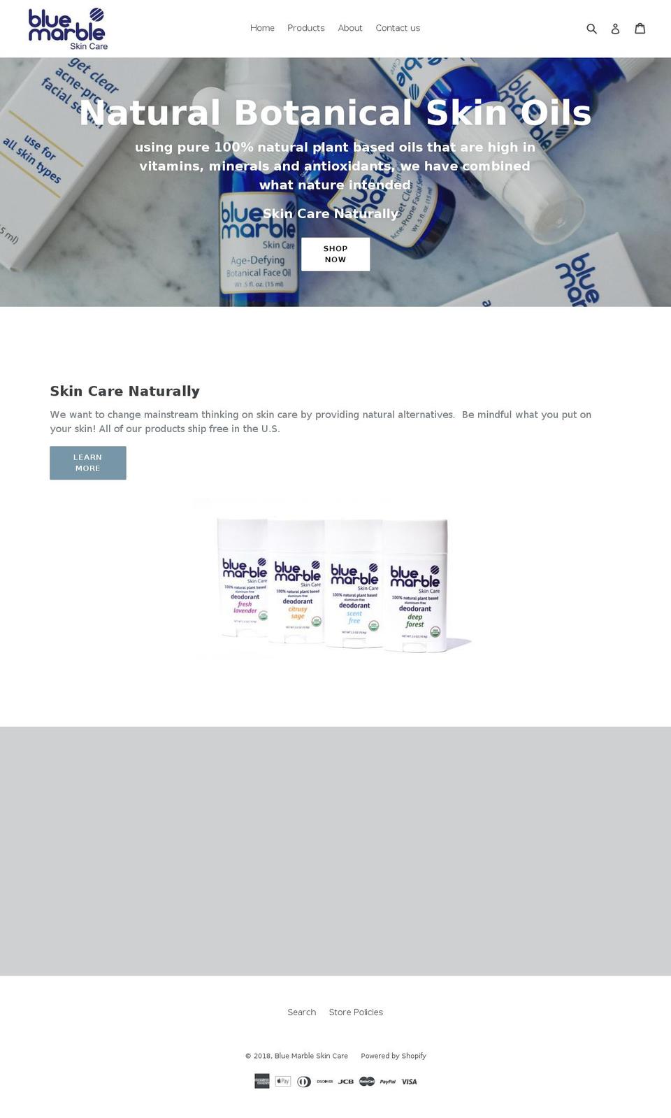 bluemarbleskincare.com — Shopify storefront screenshot