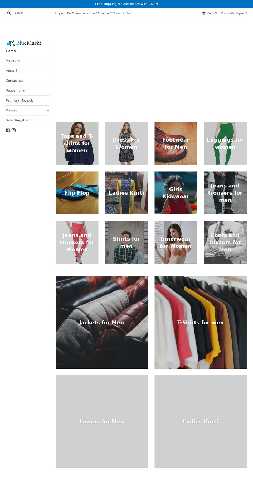 bluemarkt.com — Shopify storefront screenshot