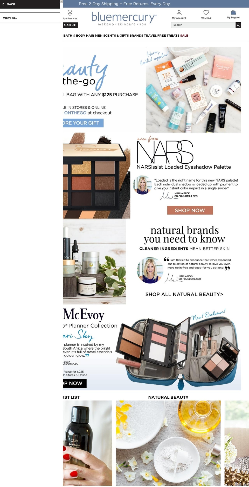 bluemercurycosmetics.com shopify website screenshot