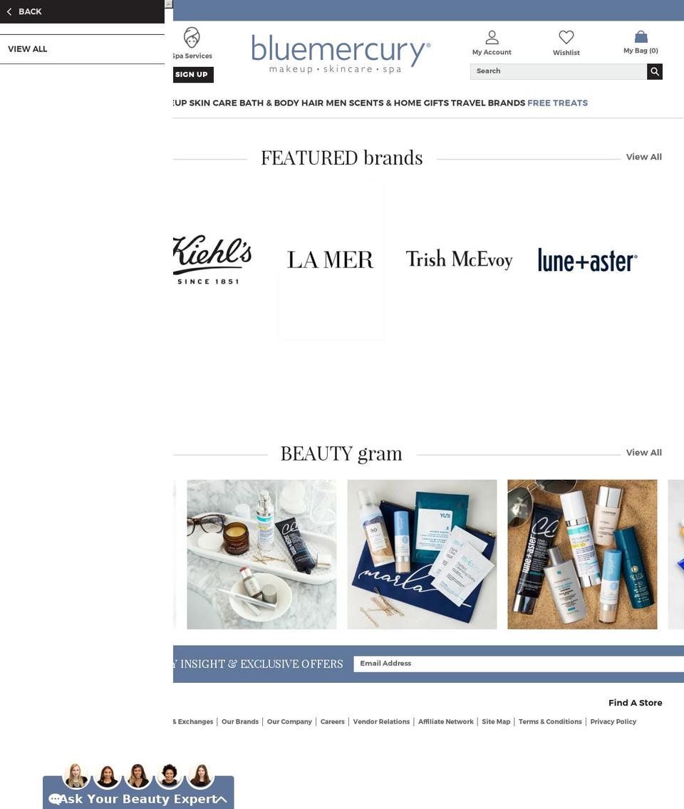 bluemercurysucks.com — Shopify storefront screenshot