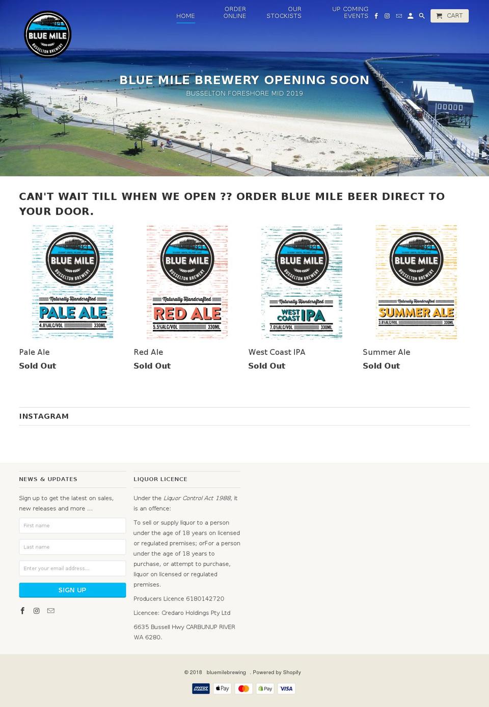 bluemile.com.au shopify website screenshot
